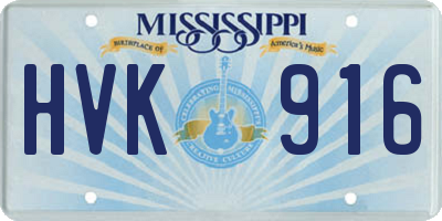 MS license plate HVK916