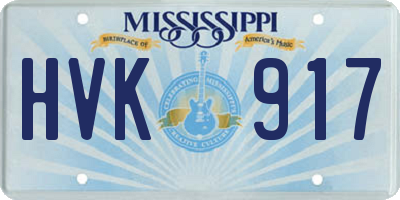 MS license plate HVK917