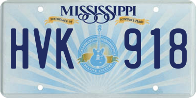 MS license plate HVK918