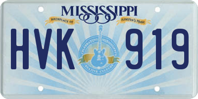 MS license plate HVK919