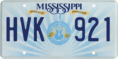 MS license plate HVK921