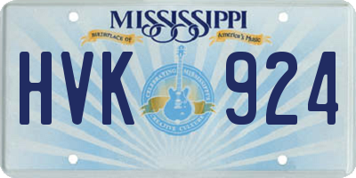 MS license plate HVK924