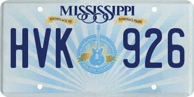 MS license plate HVK926