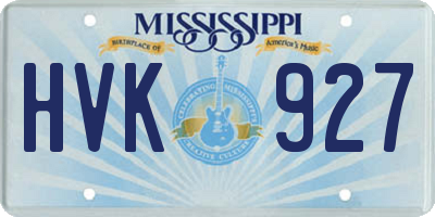 MS license plate HVK927