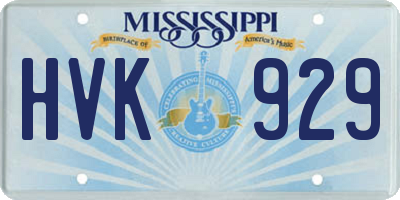 MS license plate HVK929