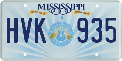 MS license plate HVK935