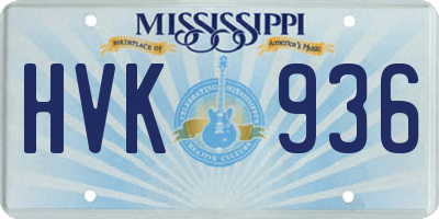 MS license plate HVK936