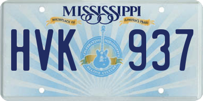 MS license plate HVK937