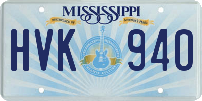 MS license plate HVK940