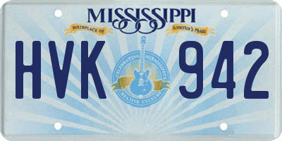 MS license plate HVK942