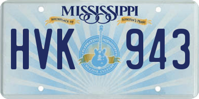 MS license plate HVK943