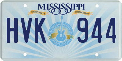 MS license plate HVK944