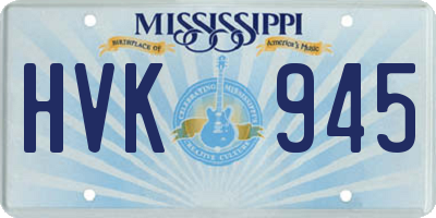 MS license plate HVK945
