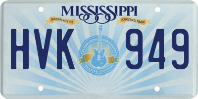 MS license plate HVK949