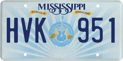 MS license plate HVK951