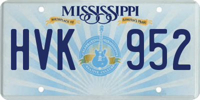 MS license plate HVK952