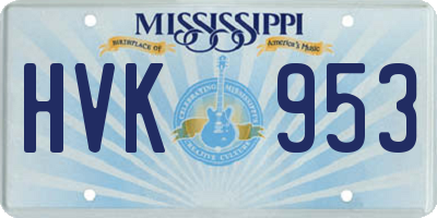 MS license plate HVK953