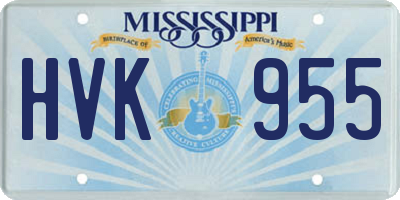 MS license plate HVK955
