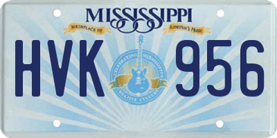 MS license plate HVK956