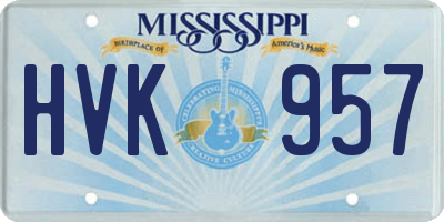 MS license plate HVK957