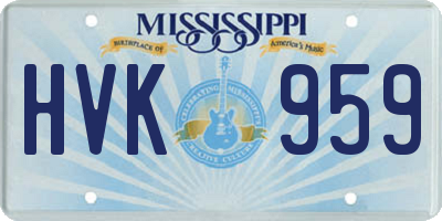 MS license plate HVK959