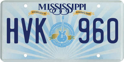 MS license plate HVK960