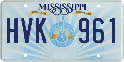 MS license plate HVK961