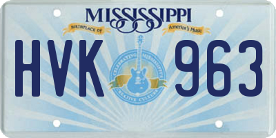 MS license plate HVK963