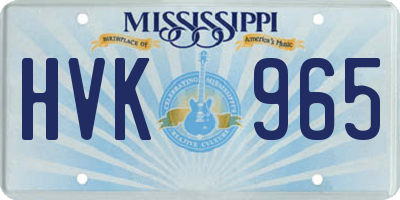 MS license plate HVK965