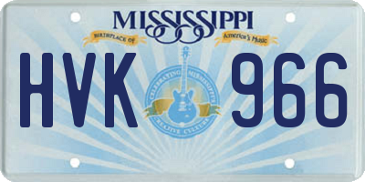 MS license plate HVK966
