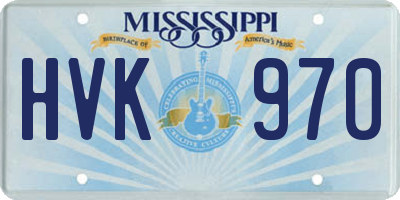 MS license plate HVK970