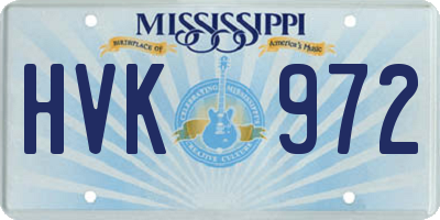 MS license plate HVK972