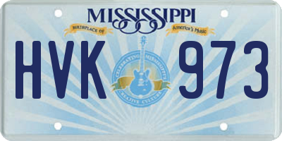 MS license plate HVK973