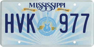 MS license plate HVK977