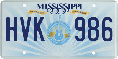 MS license plate HVK986
