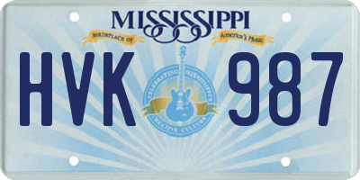 MS license plate HVK987