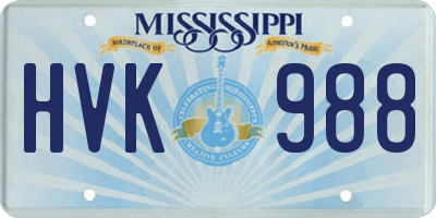 MS license plate HVK988