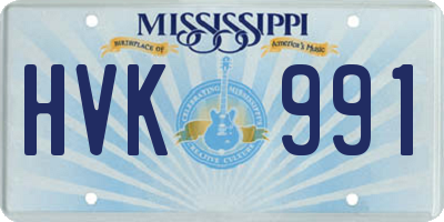 MS license plate HVK991
