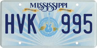 MS license plate HVK995