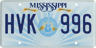 MS license plate HVK996