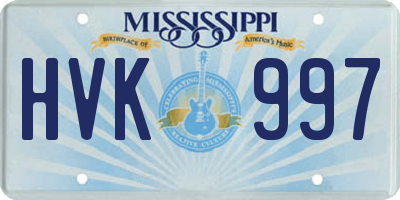 MS license plate HVK997