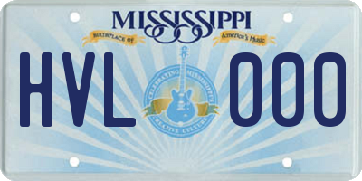 MS license plate HVL000