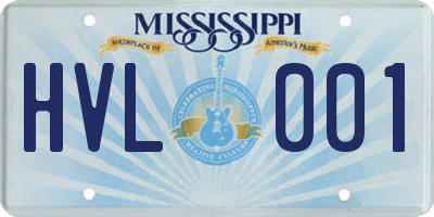 MS license plate HVL001