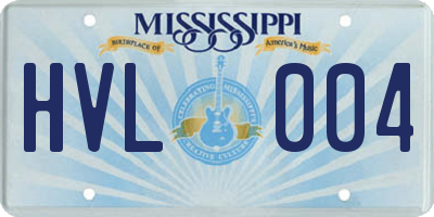 MS license plate HVL004