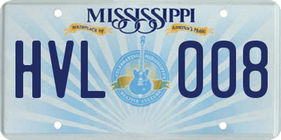 MS license plate HVL008