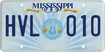 MS license plate HVL010