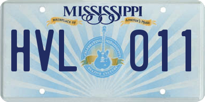 MS license plate HVL011