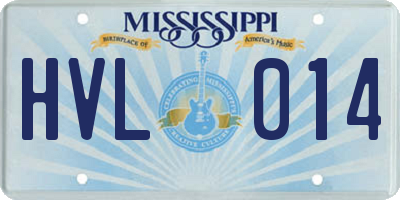MS license plate HVL014