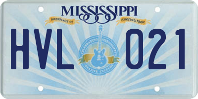 MS license plate HVL021