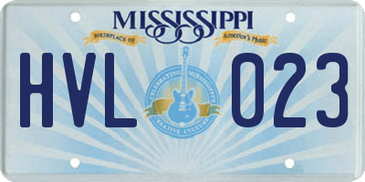 MS license plate HVL023